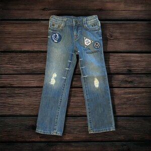 Vintage True Religion Geno Patchwork Girls Youth Kids Denim Jeans Size 5